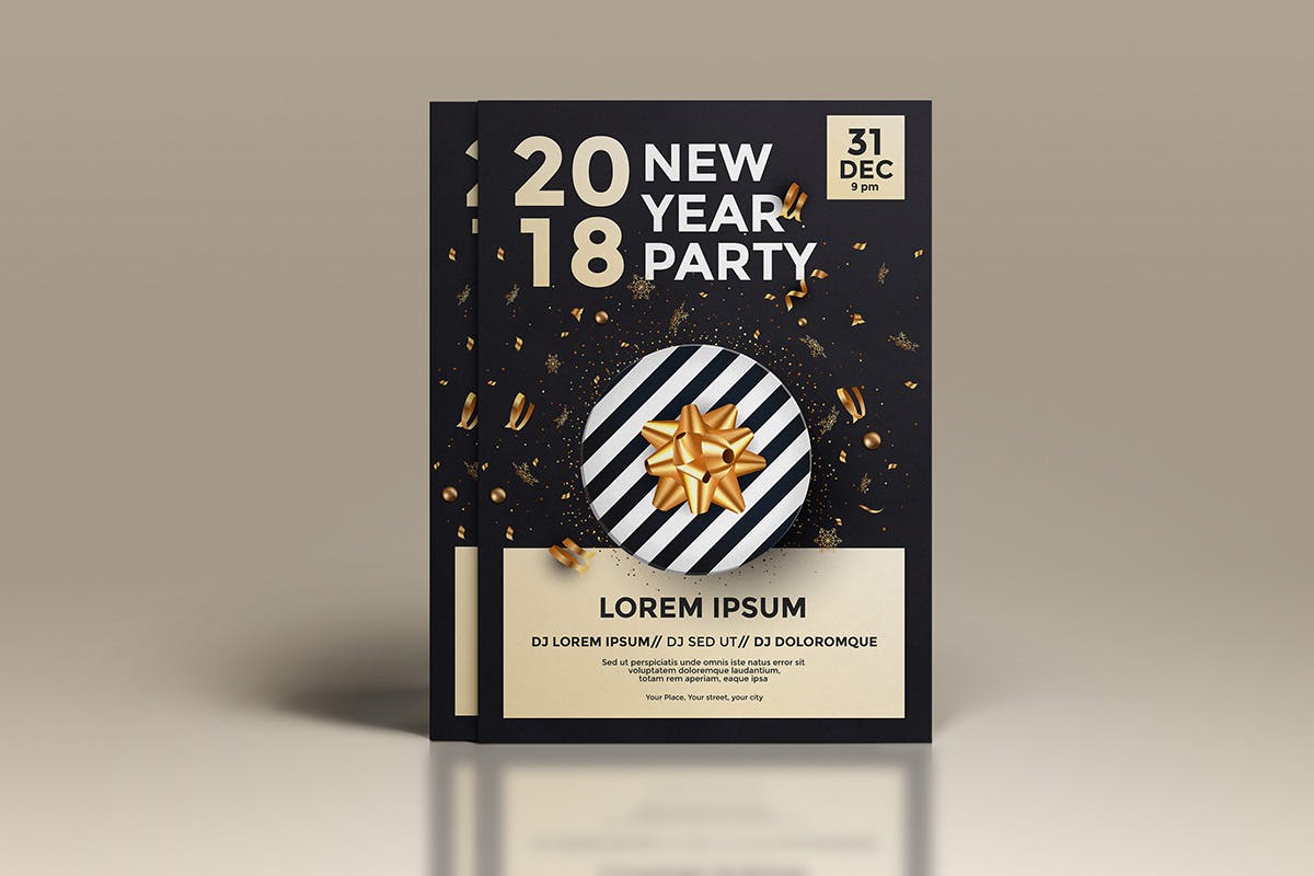 浓厚节日氛围圣诞节派对活动传单海报设计模板合集 Set of 10 Christmas Party Flyer Templates插图(2)