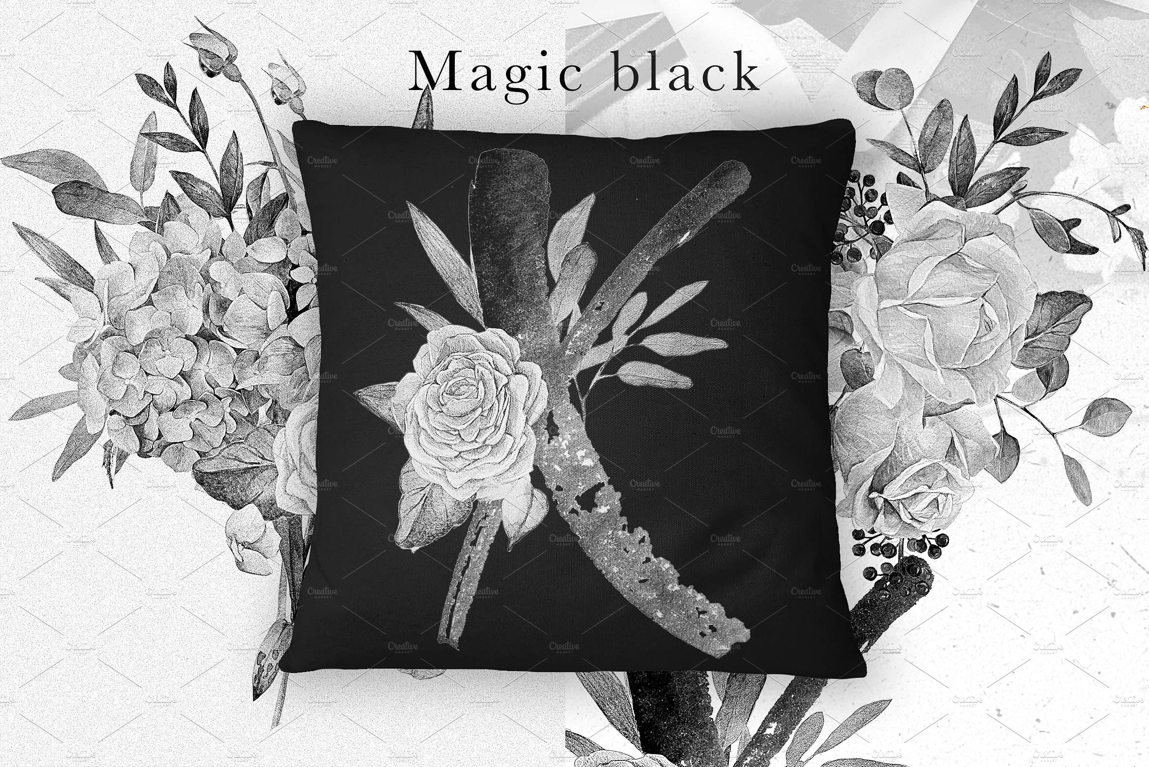 灰色字母&花卉水彩套装 Monograms & bouquets vol.1 Artarian插图(7)