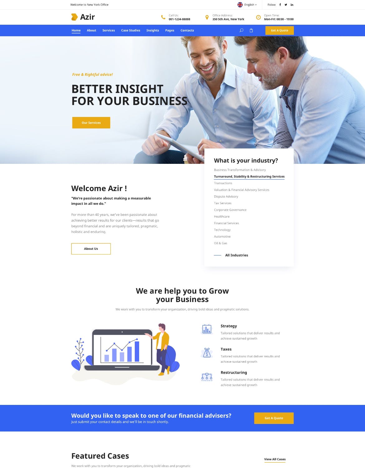 金融财务咨询类网站UI设计SKETCH模板 Azir | Consulting Finance Sketch App Tempate插图(2)