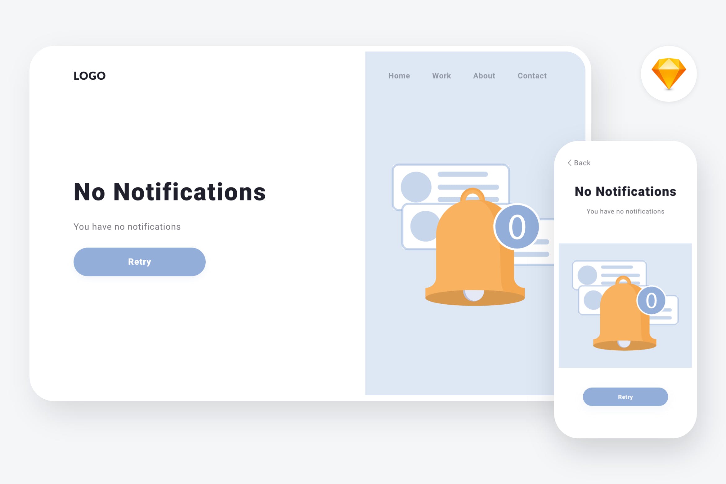 空信箱信息通知主题矢量插画素材v3[SKETCH&SVG] Empty state 3 illustration (Sketch & SVG)插图