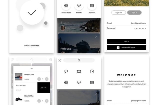 小众轻奢社交媒体电子商务 APP UI 套件 Hello UI Kit Mod. 2插图(3)