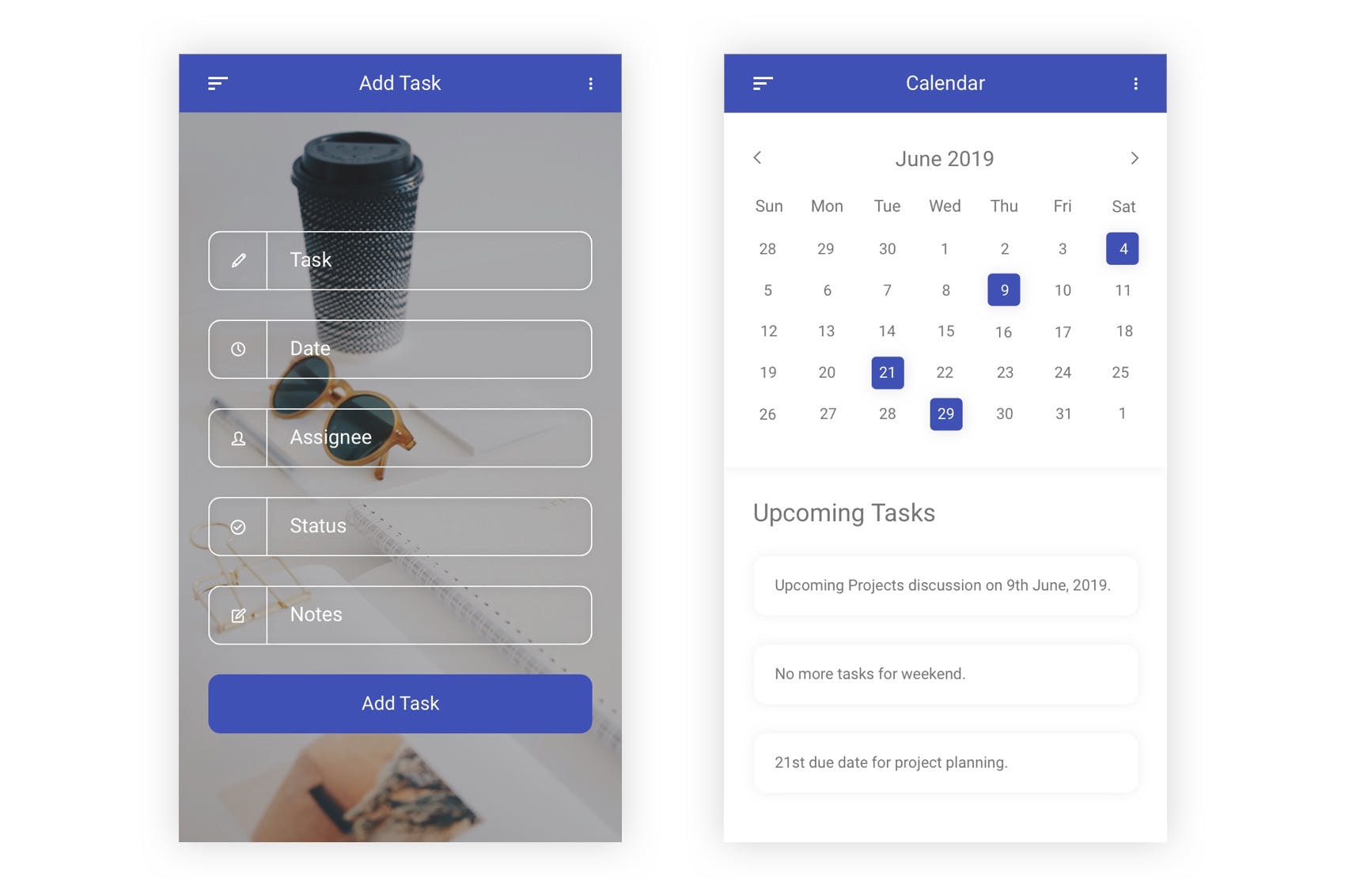 每日任务管理APP应用程序UI设计套件PSD模板 ToDo – Daily Task Management  App for Photoshop插图(4)