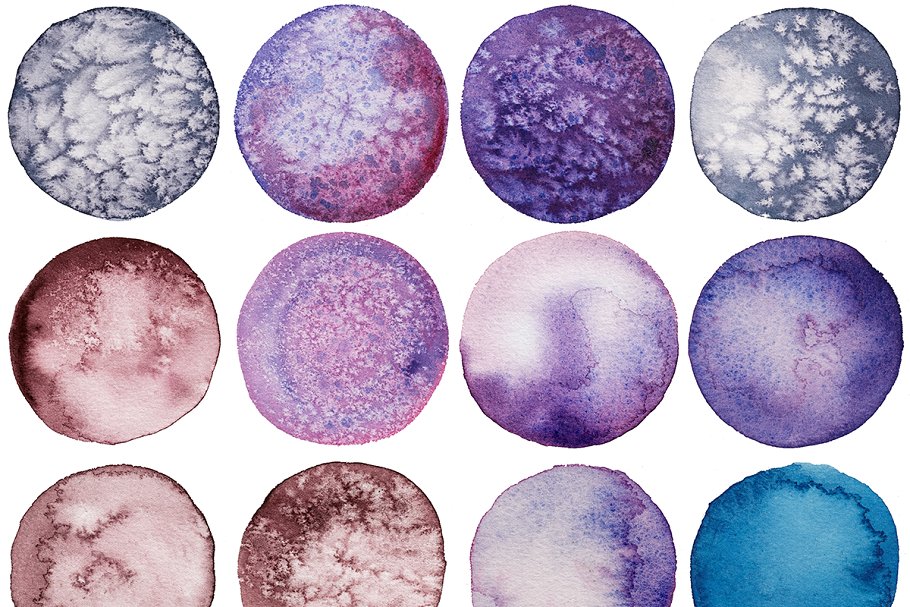 圆形水彩纸张纹理合集 Waterclor balls. Pater textures插图(2)