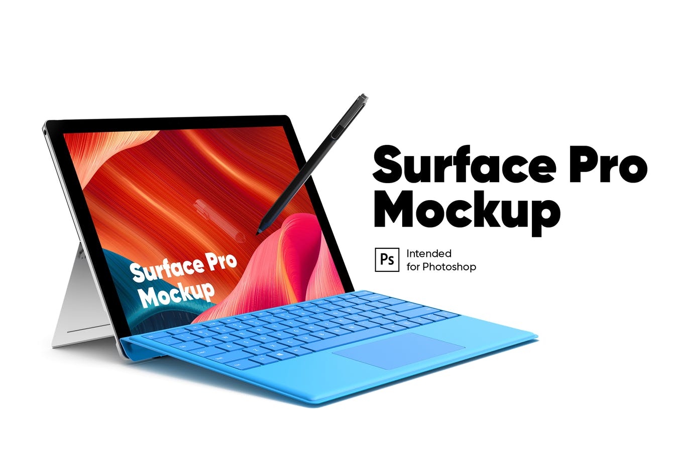 Surface Pro微软超极本Web设计屏幕预览素材库精选样机 Surface Pro Mockup插图