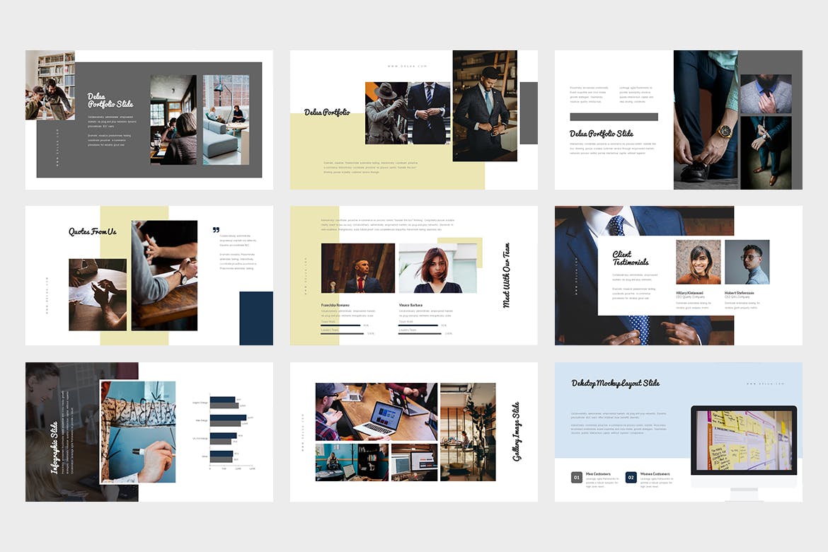 IT科技项目启动主题素材库精选PPT模板 Delua : Tech Startup Powerpoint插图(4)