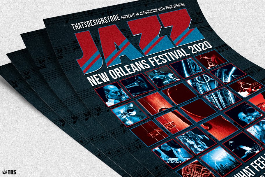 爵士音乐节活动海报设计PSD模板v9 Jazz Festival Flyer PSD V9插图(4)