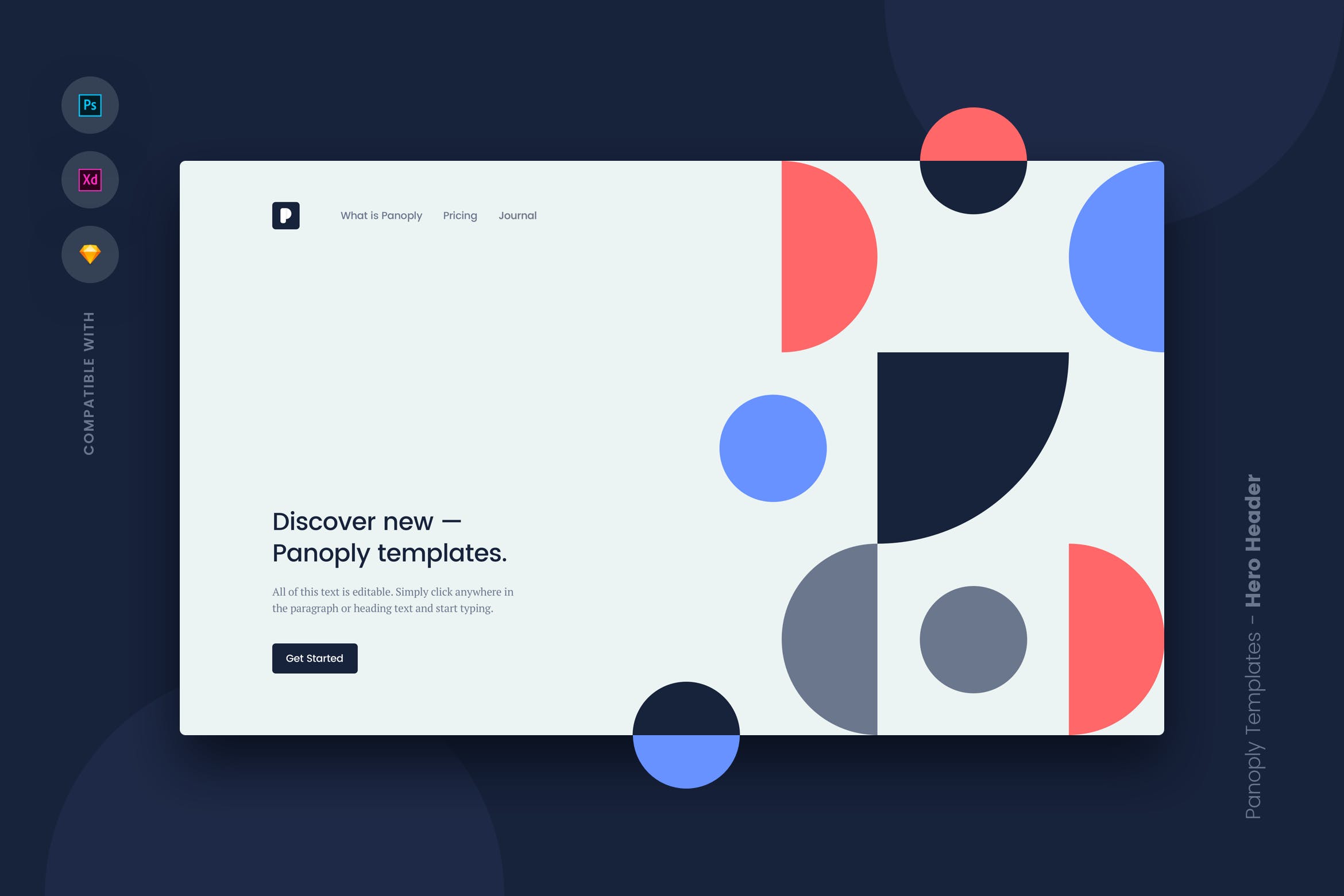 网站巨无霸Header设计UI模板v1 Web Templates UI Kit – Hero Header 1插图