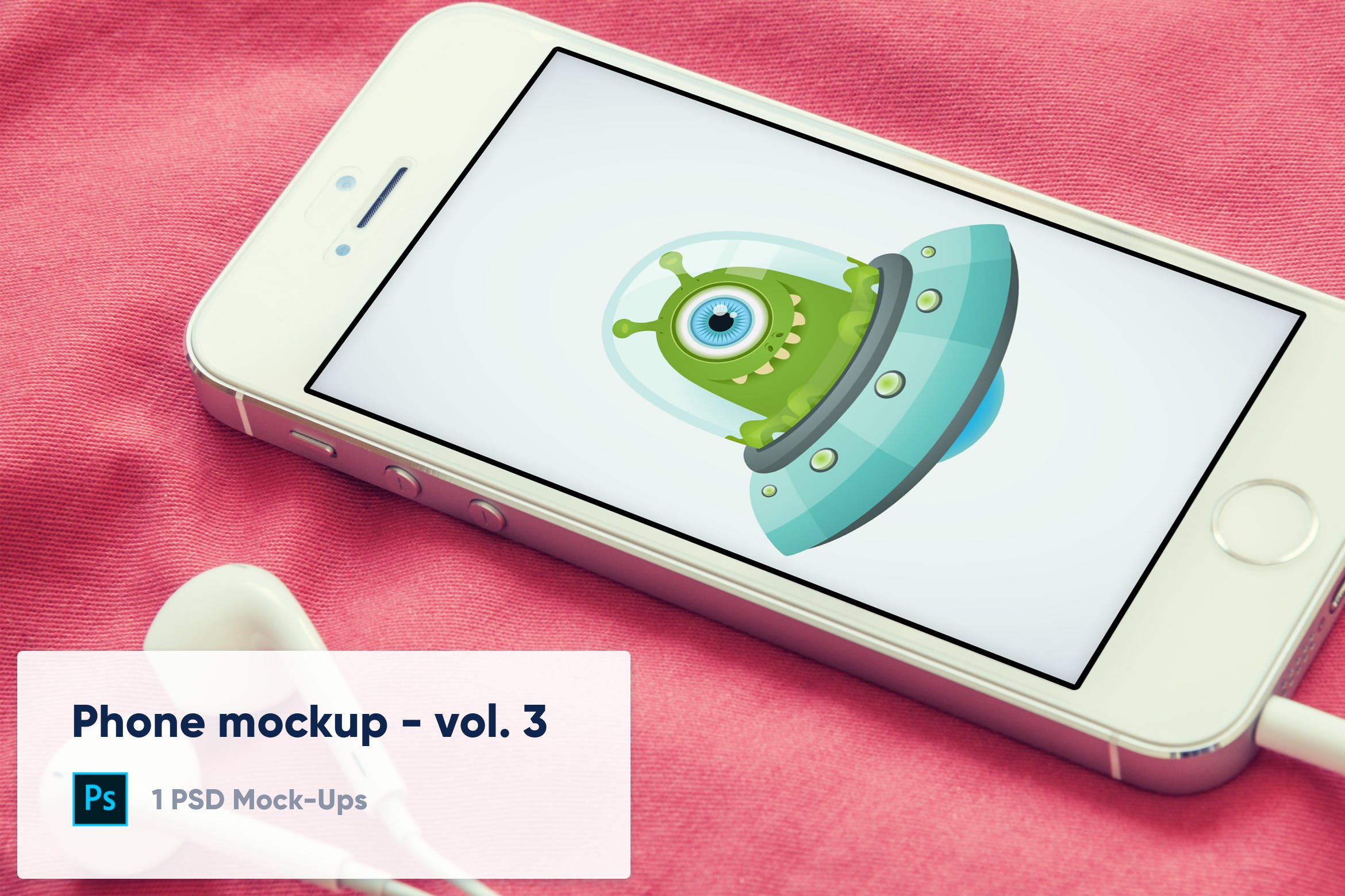 红色背景iPhone手机屏幕预览素材库精选样机v2 Phone on red background mockup – Vol. 3插图