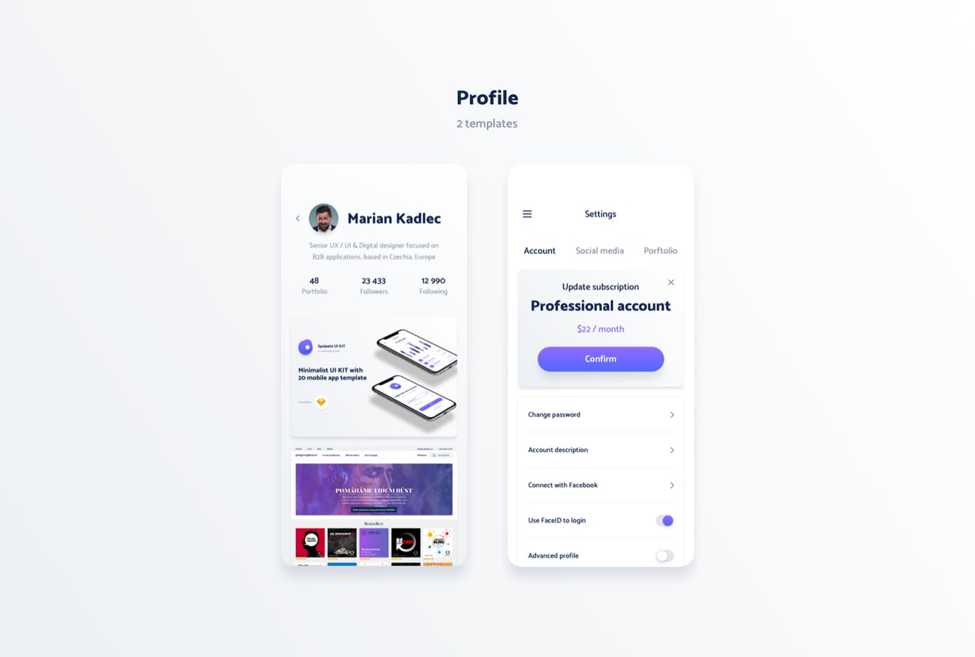 极简主义设计风格APP应用UI设计素材库精选套件v2 Vol. 2 – Spojeeto Mobile App UI Kit插图(5)