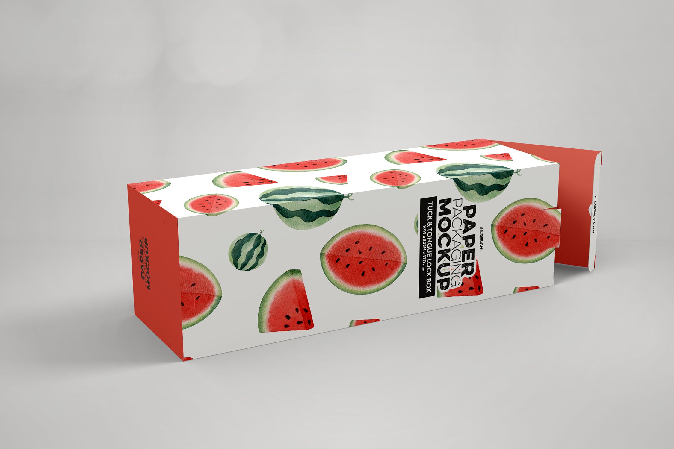 长方体产品包装盒设计效果图样机 Tall Box Tuck & Tongue Lock Mockup插图(2)