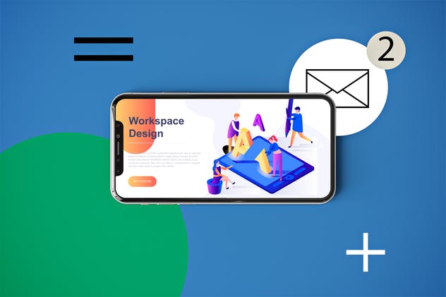 社交媒体APP应用&Web网站设计样机模板 Social Media App MockUp插图(2)