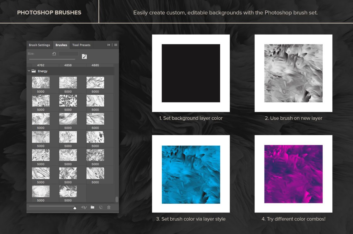创意抽象纹理系列：40款魅力四射抽象纹理&PS笔刷 Energy, Vol. 1插图(4)