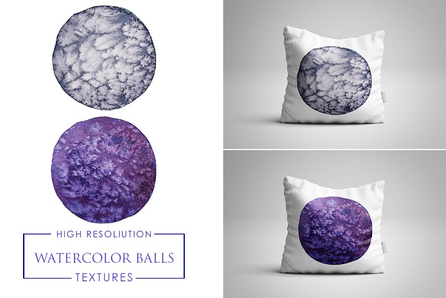 圆形水彩纸张纹理合集 Waterclor balls. Pater textures插图