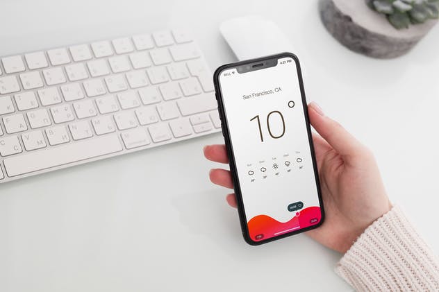 高清逼真实景iPhone X样机模板合集 iPhone X Mock-Up Office Style插图(4)