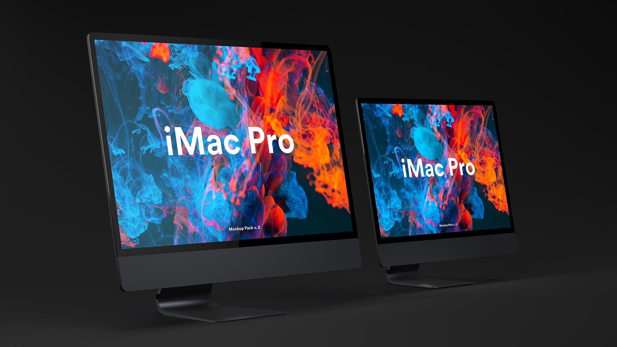 iMac Pro高端一体机电脑屏幕演示素材库精选样机 Dark iMac Pro Mockup插图(11)