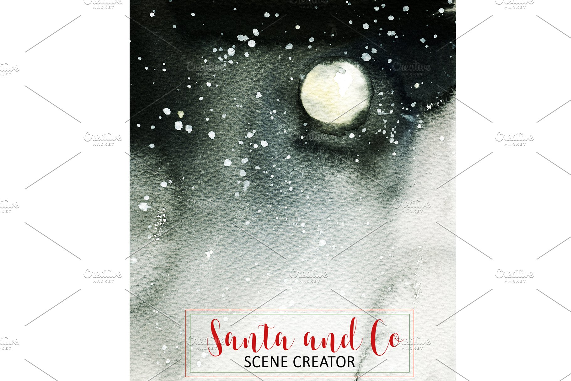 手绘圣诞节主题水彩设计素材包 Santa & Co Christmas Clipart Set插图(13)