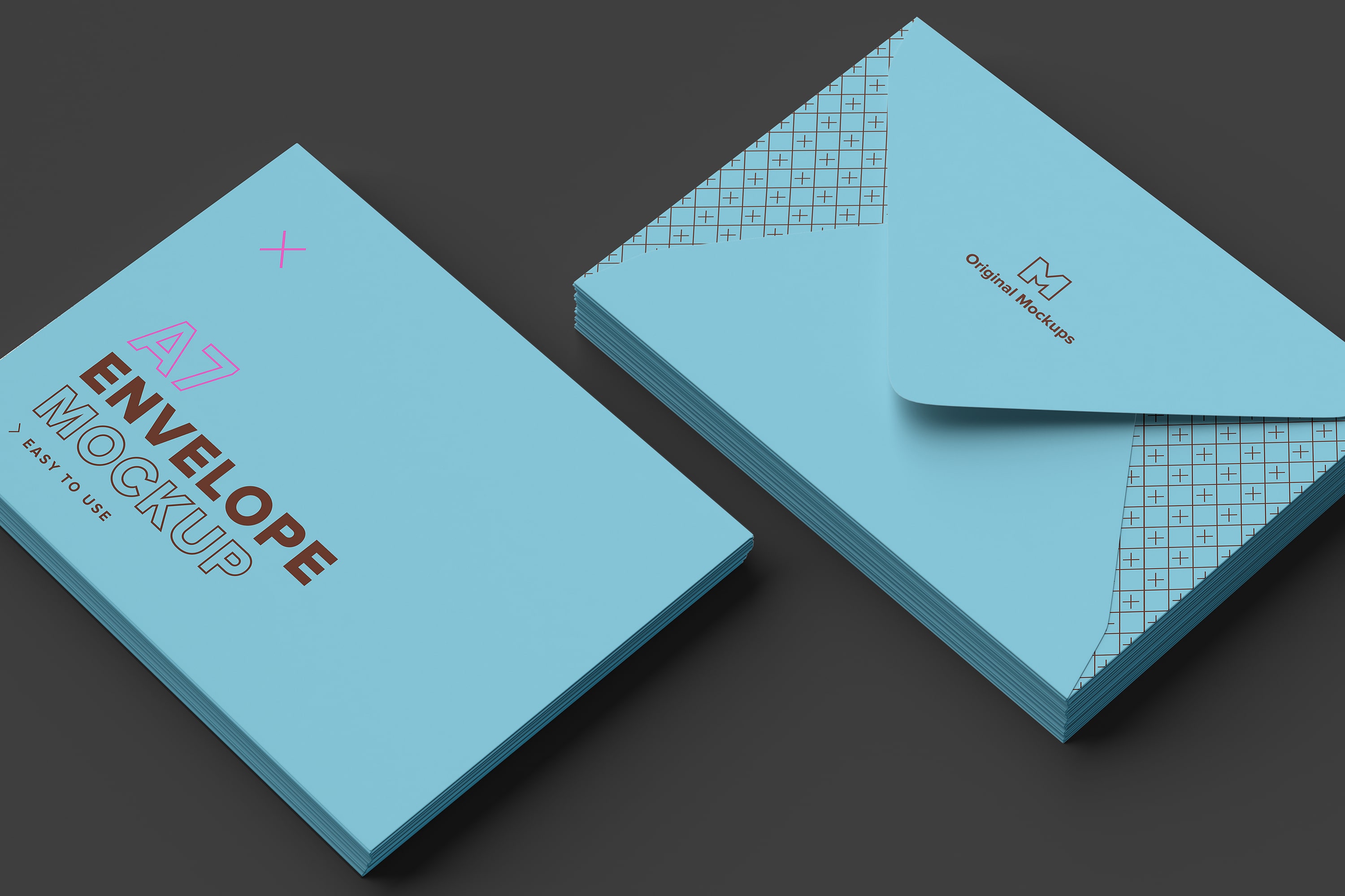 A7尺寸标准信封外观设计样机03 A7 Envelope Stacks Mockup 03插图