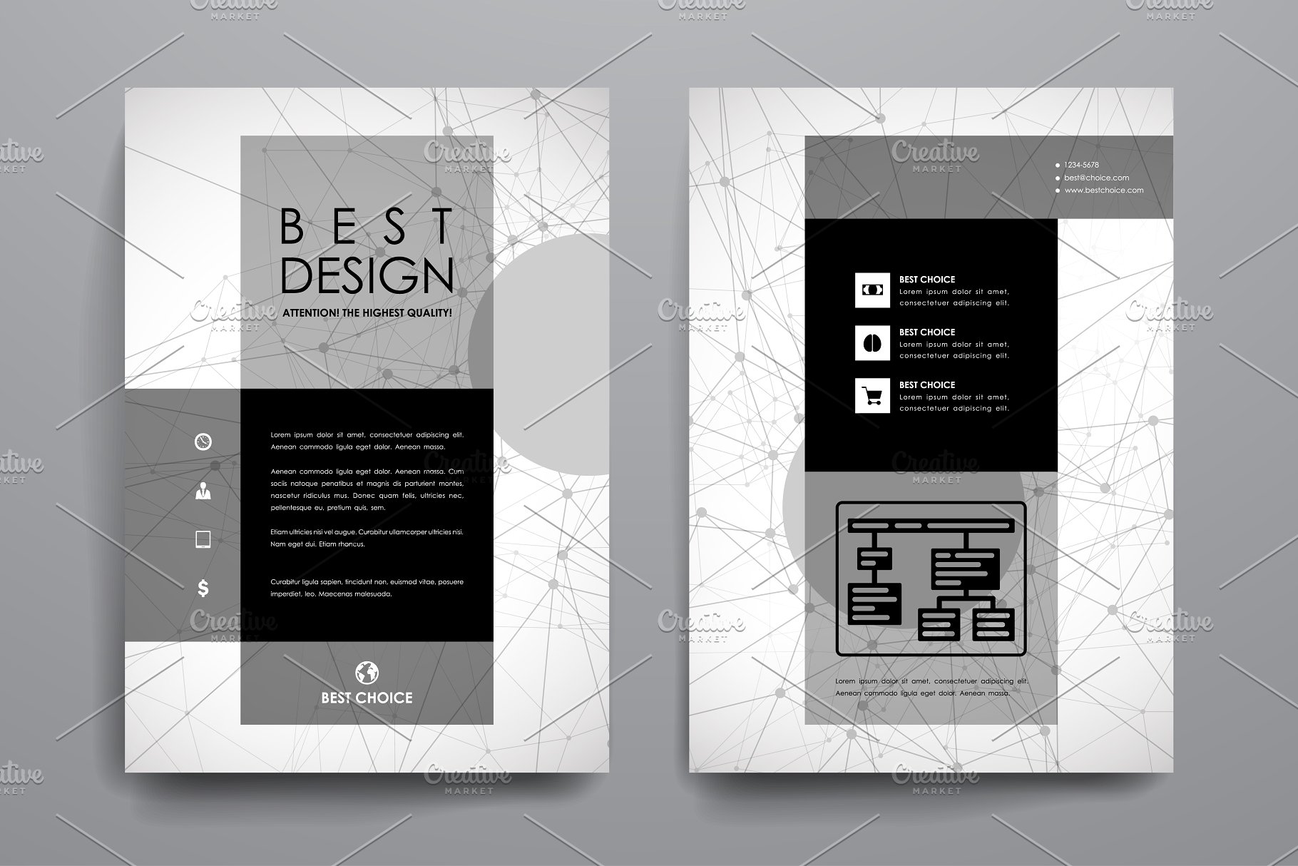 分子结构图形背景画册小册子模板 Molecular brochures插图(1)