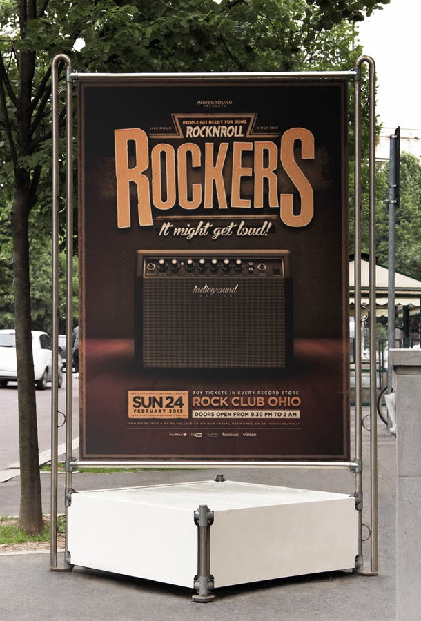 城市街道海报传单张贴效果图样机素材库精选模板 Urban City Streets Flyer Poster Mock-up插图(1)