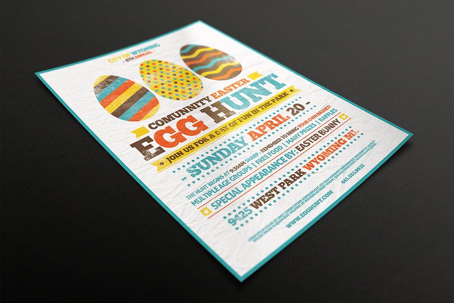 万圣节寻找彩蛋活动传单模板 Egg Hunt Flyer Templates插图(3)