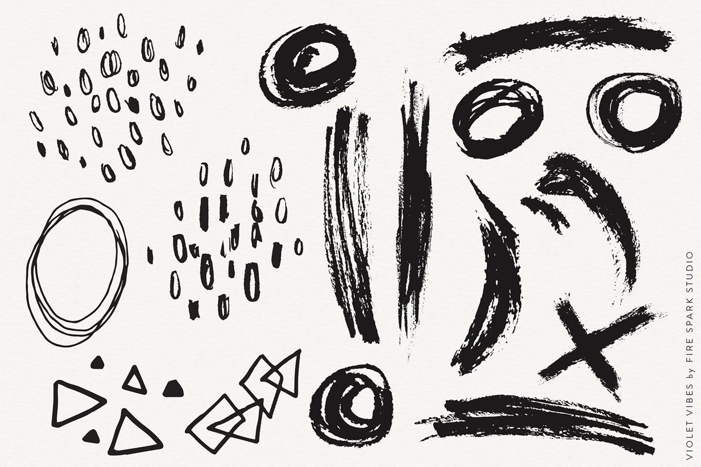 紫罗兰色时尚水彩手绘设计套件 Violet Vibes Graphic Art Kit插图(4)