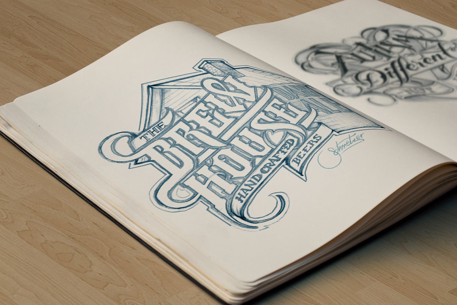 素描本内页设计/艺术作品展示特写镜头样机素材库精选 Sketchbook Mockup Closeup插图(2)