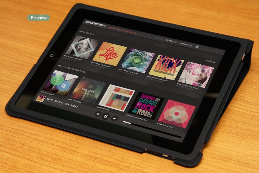 移动网站设计iPad平板电脑屏幕演示样机 iPad Website App UI Mock-Up插图(15)