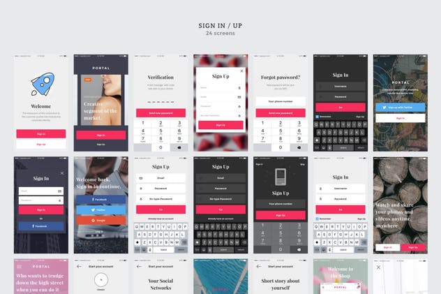 社交购物类APP UI工具包 PORTAL UI PACK @1x FOR PHOTOSHOP插图(9)