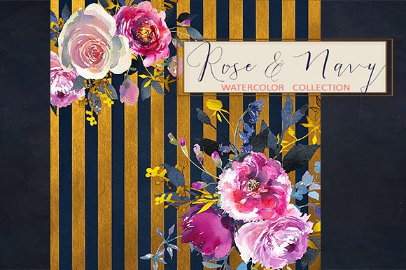 水彩玫瑰牡丹剪贴画 Watercolor Roses Peonies Clipart插图(11)