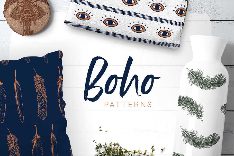 波希米亚花纹集 Bohemian Look Patterns Collection插图