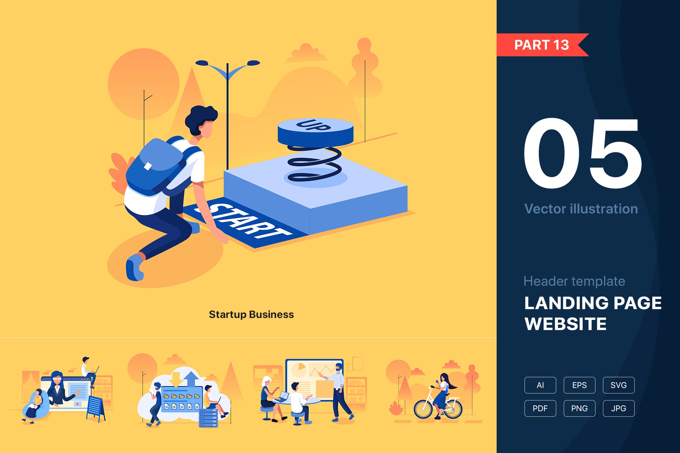 商业科技技术矢量插画设计素材包v13 [Part 13] Business Technology Illustration Set插图