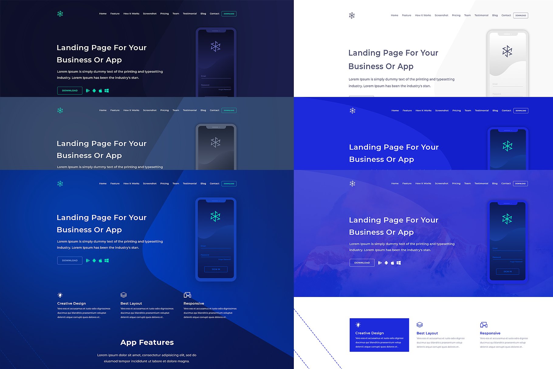 高逼格的应用程序着陆页PSD插图(2)