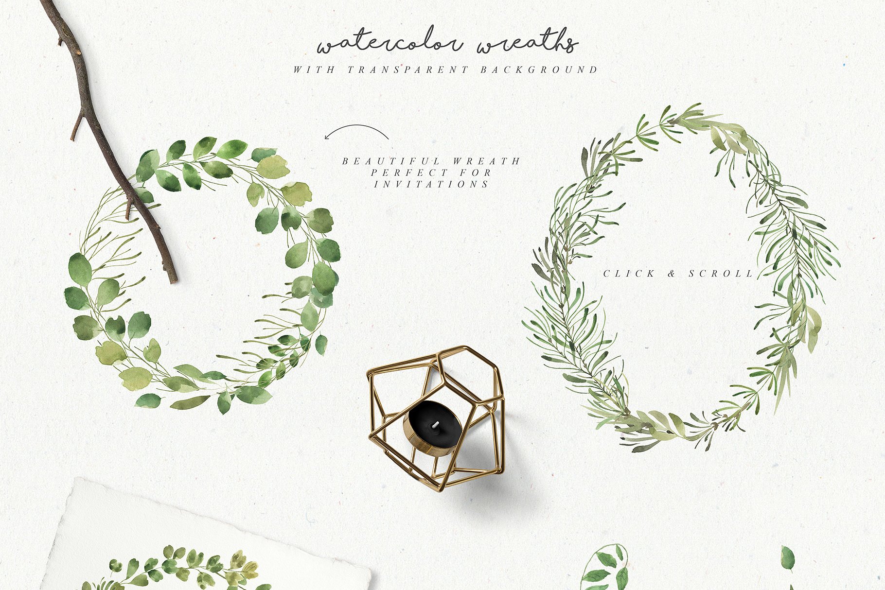 水彩树叶元素、相框、纹理素材包 Leafy Leaf Collection插图(4)