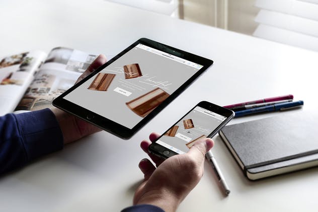 iPad Air&iPhone移动设备Web应用程序设计演示样机 iPad Air iPhone Responsive Display Web App Mock-Up插图(8)