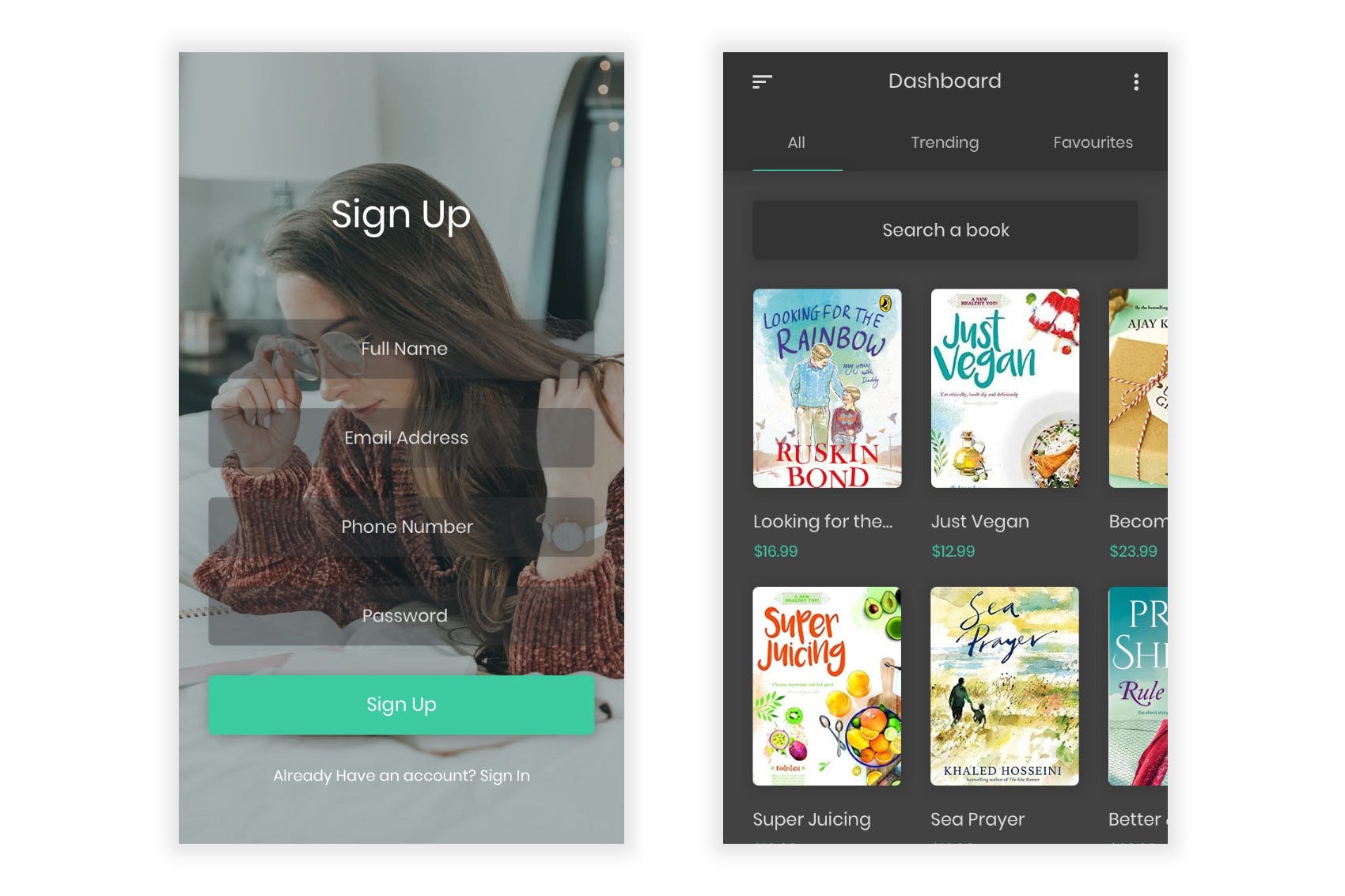 电子书&小说阅读APP应用UI设计PSD模板 Pustak – Book Reading UI Kit for Photoshop插图(1)