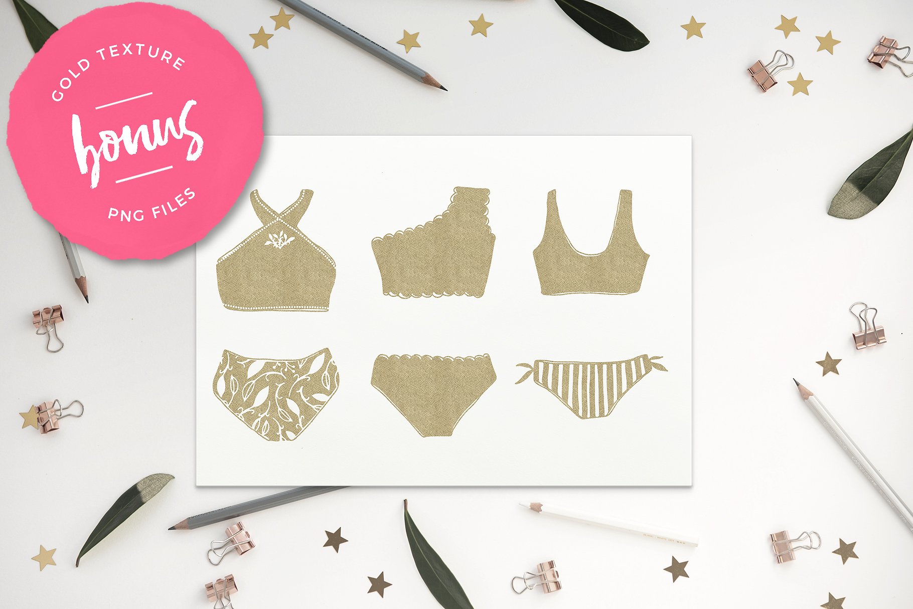 夏日内衣泳衣服饰矢量图形 Summer Wear Vector Graphics插图(4)