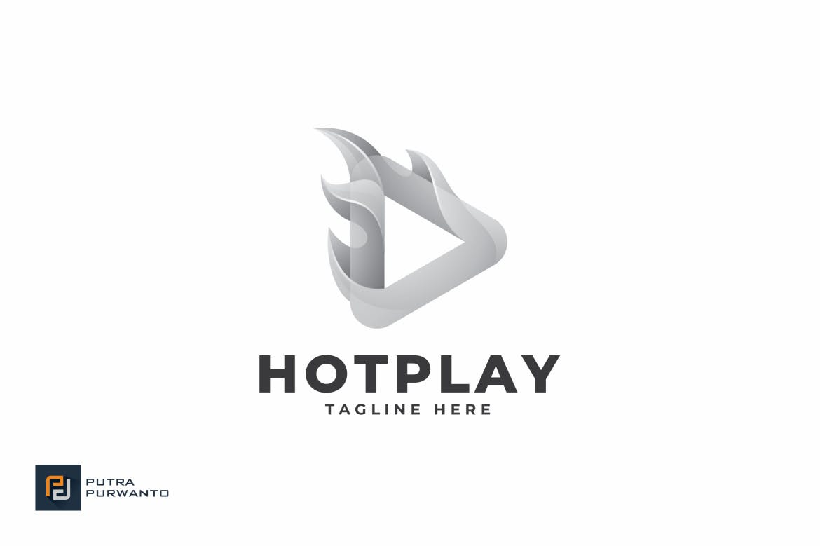 播放器/多媒体品牌Logo设计素材库精选模板 Hot Play – Logo Template插图(2)