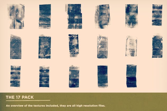 17款复古轧制油墨纹理套装II Rolled Ink II插图(1)