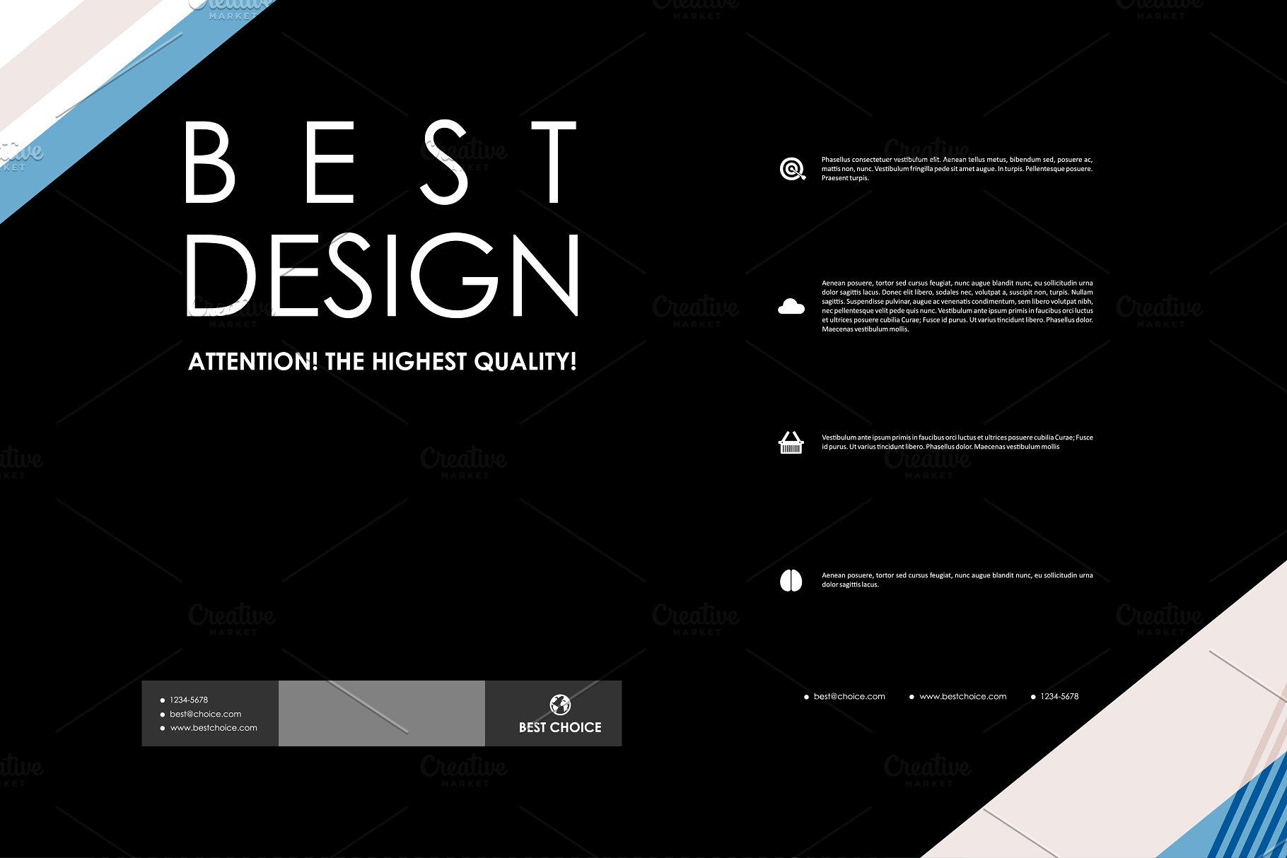 简约小册子模板 Set of Beautiful Brochures插图(4)