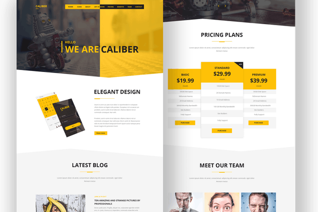 多用途品牌＆企业网站PSD模板素材 Caliber – Creative Multi Purpose PSD Template插图(3)