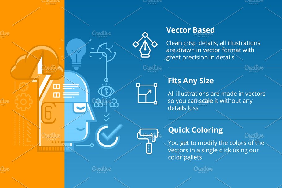 300个UI&UX适用的插画素材包 300 UI UX Illustrations插图(2)