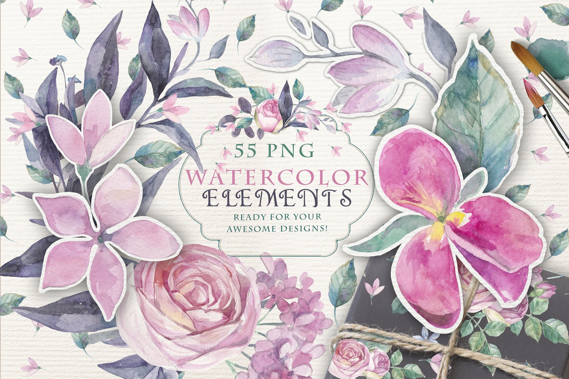 极力推荐：花园与玫瑰水彩设计元素包 The "GARDEN ROSES" set vol.3  [1.84GB]插图(2)