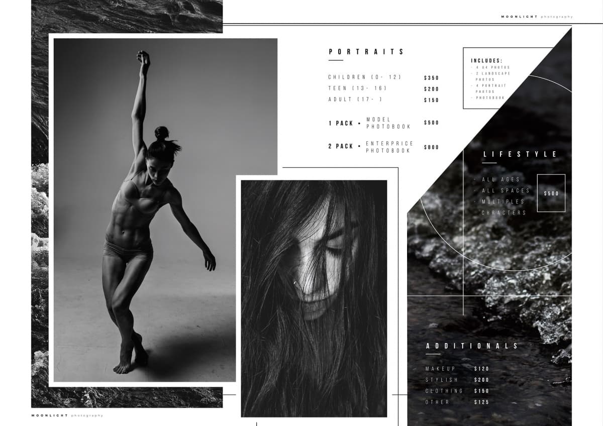 A4折页产品手册模板 Beauty B*N, FREE Brochure Template Folded For Illustrator插图(1)