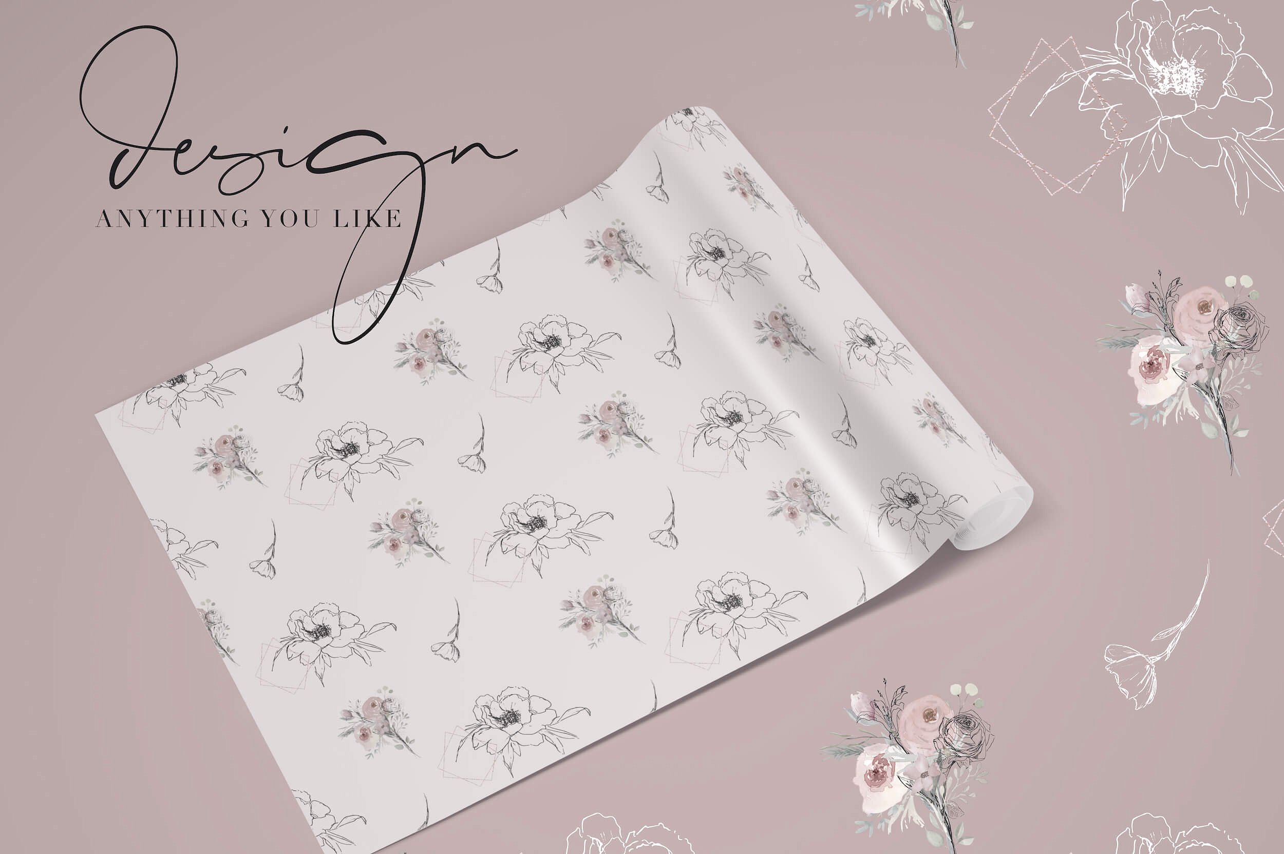 淡雅手绘素描花卉剪贴画 Bloom & Flourish – Floral Clipart插图(9)