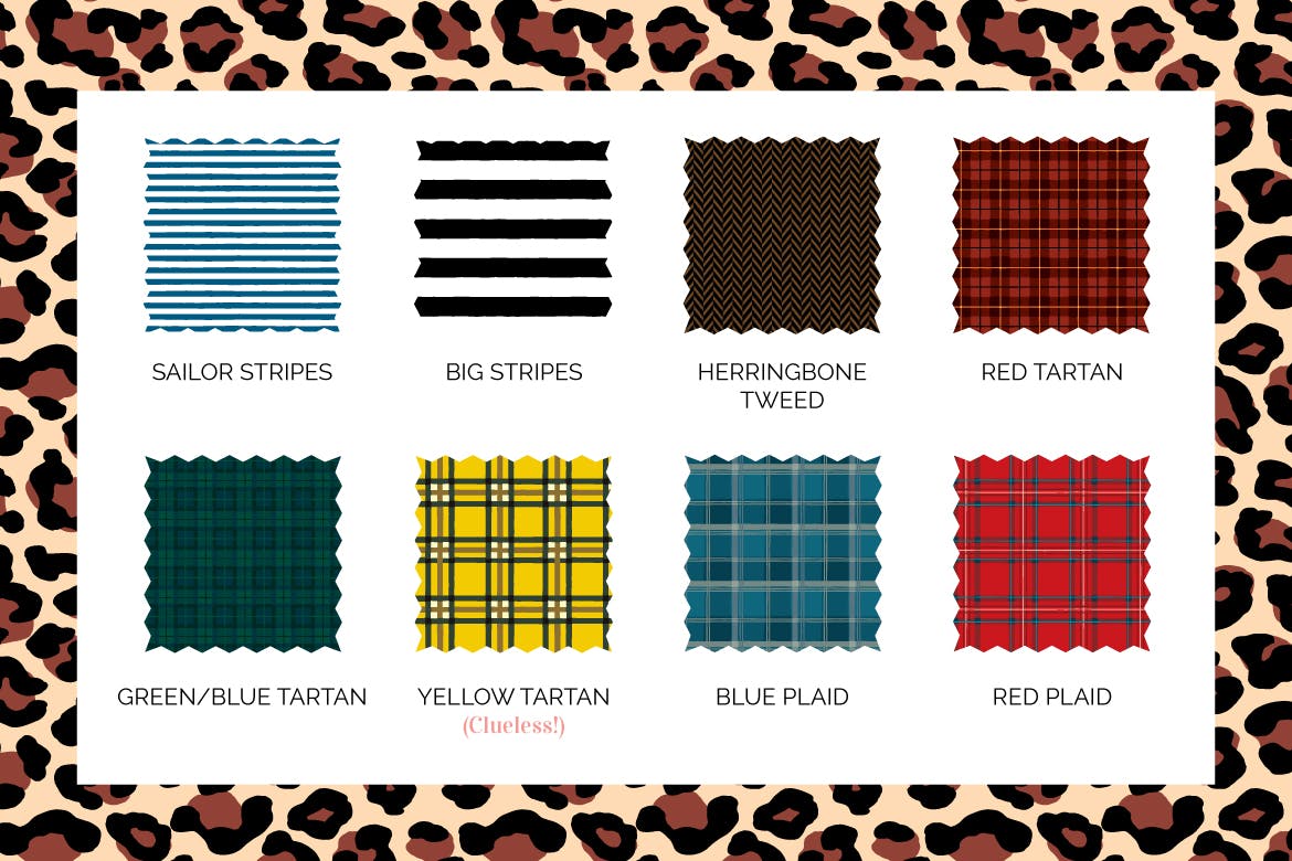 时尚元素和面料无缝图案纹样素材 Seamless Fashion and Fabric Patterns插图(2)