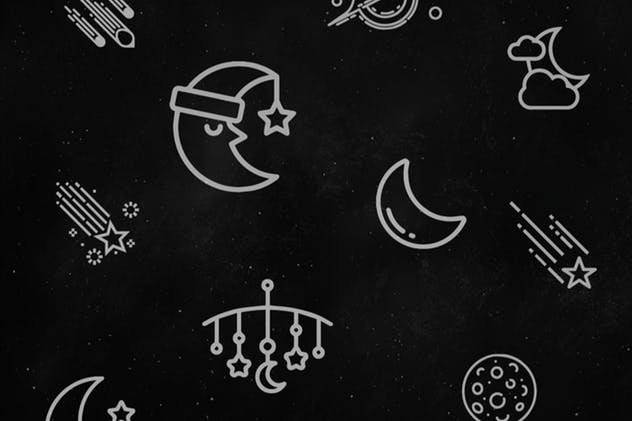 天文太空主题图案背景素材 Astronomy and Space Patterns插图(2)