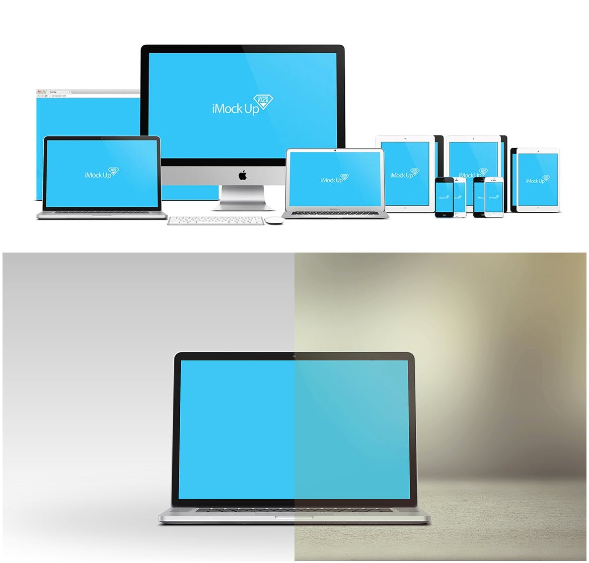 57种不同的苹果手机电脑设备VI样机展示模型mockups插图(2)
