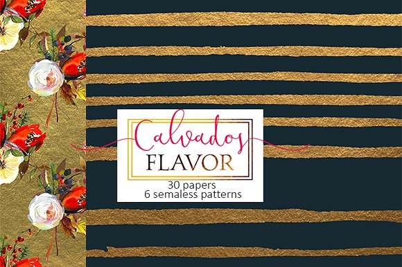 圣诞花饰纸张图案纹理素材 Christmas floral paper pattern pack插图(6)