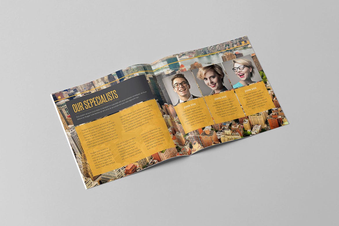 多用途商务公司方形企业画册设计模板 Multipurpose Business Square Brochure插图(8)