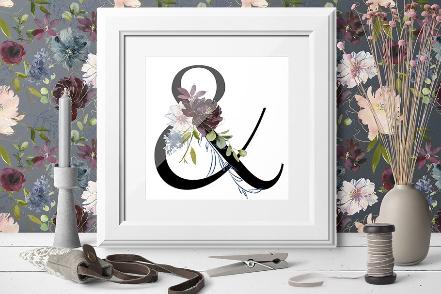 极力推荐：色彩丰富水彩花卉素材包 Wish Bordo Blue Watercolor Flowers [2.05GB]插图(2)